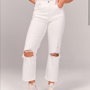 Abercrombie ultra high rise ankle straight jeans